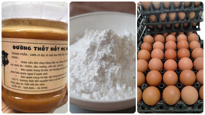 Nguyên liệu làm món bánh bò thốt nốt