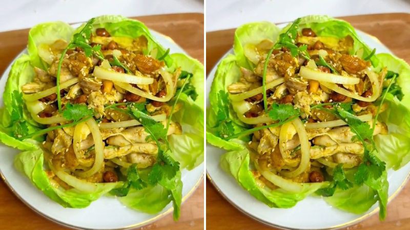 Cuối tuần đãi cả nhà món nộm gà kiểu Hoa lạ miệng, thơm ngon