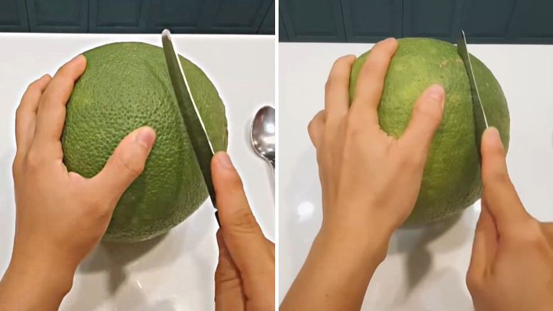 Cắt nhẹ quanh thân bưởi