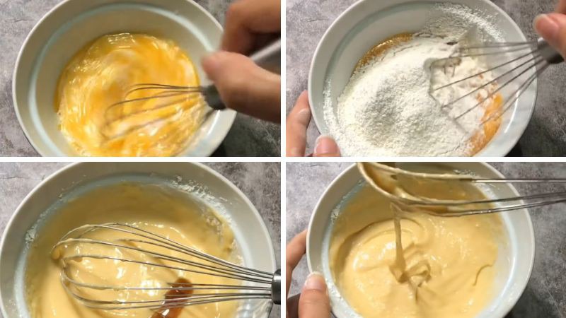 Trộn hỗn hợp lòng đỏ trứng